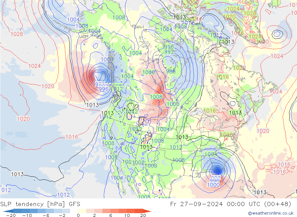 SLP tendency GFS September 2024