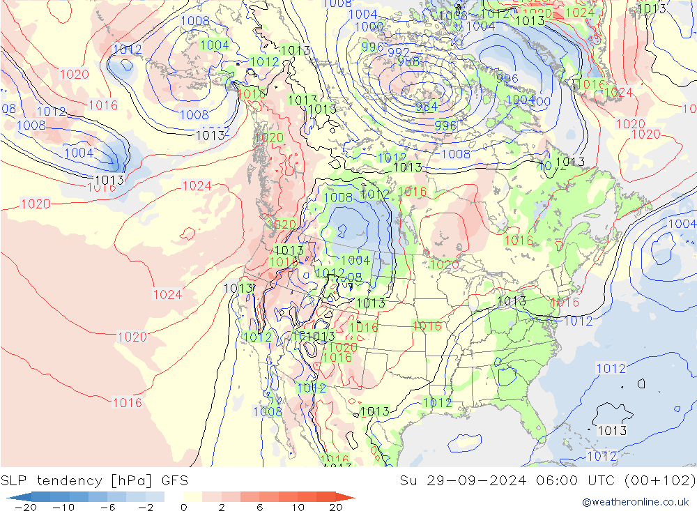 SLP tendency GFS September 2024