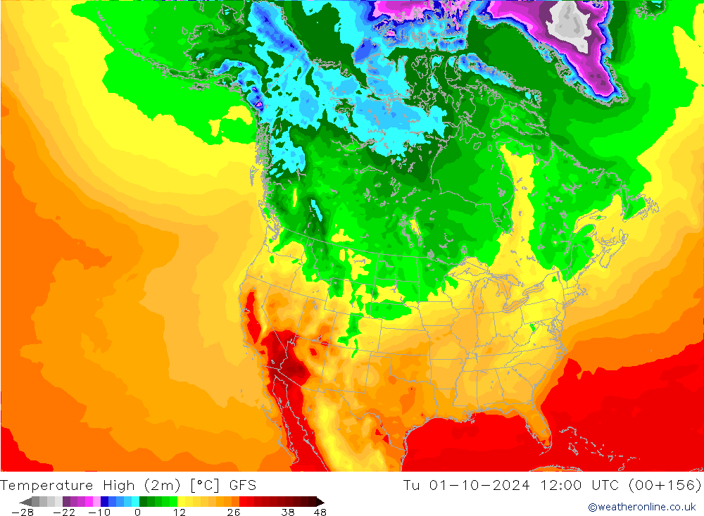 Max.  (2m) GFS  01.10.2024 12 UTC