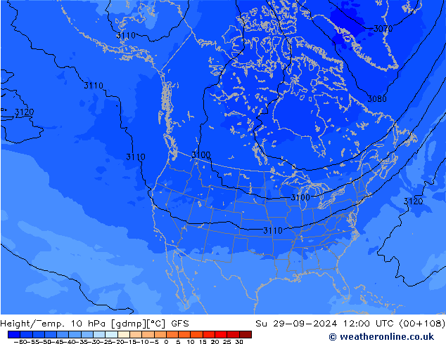 Height/Temp. 10 hPa GFS September 2024