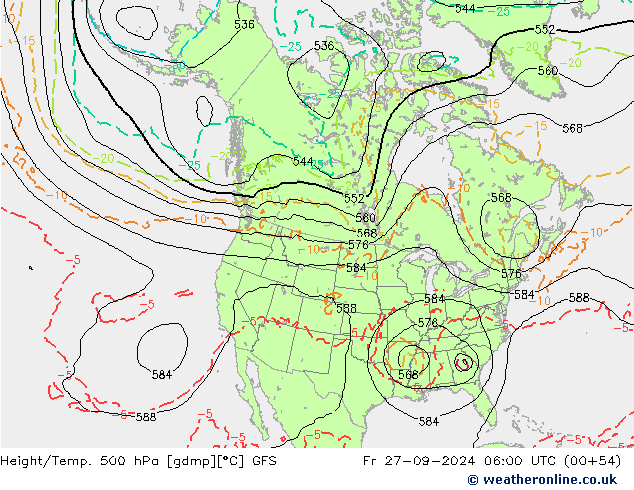 Height/Temp. 500 hPa GFS Fr 27.09.2024 06 UTC