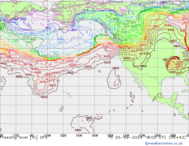 Freezing level GFS Čt 26.09.2024 18 UTC