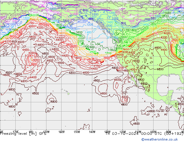 Frostgrenze GFS Do 03.10.2024 00 UTC