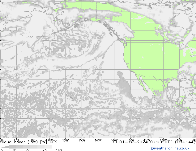 Cloud cover (low) GFS Tu 01.10.2024 00 UTC