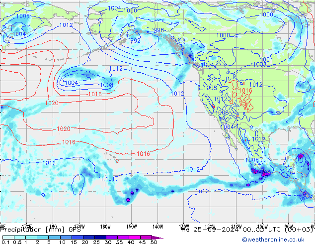 Precipitation GFS We 25.09.2024 03 UTC