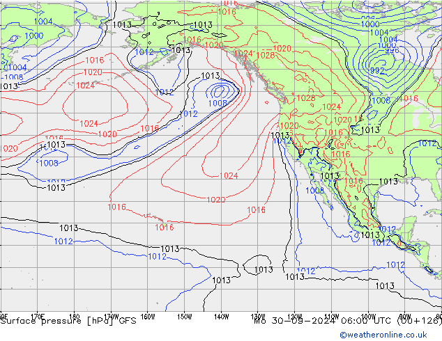 ciśnienie GFS pon. 30.09.2024 06 UTC