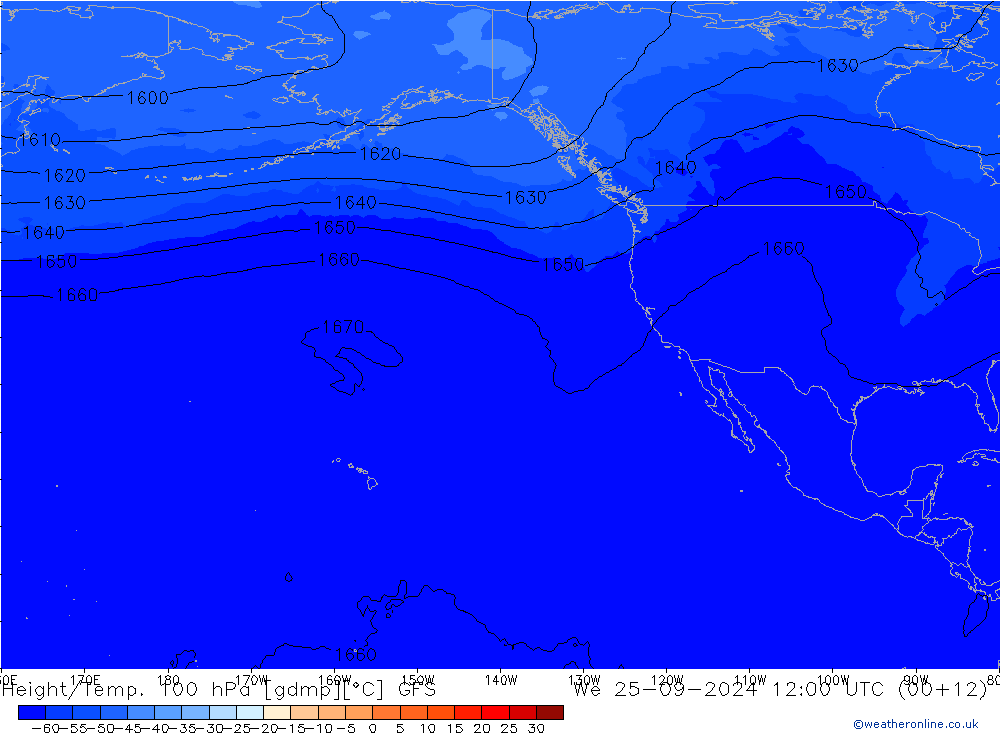 Height/Temp. 100 hPa GFS Qua 25.09.2024 12 UTC