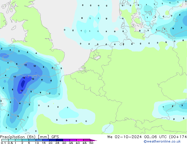 Z500/Yağmur (+YB)/Z850 GFS Çar 02.10.2024 06 UTC