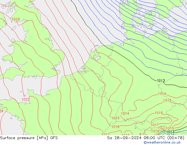 GFS: so. 28.09.2024 06 UTC