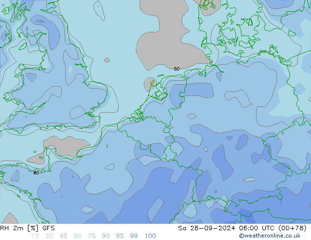 RH 2m GFS сб 28.09.2024 06 UTC