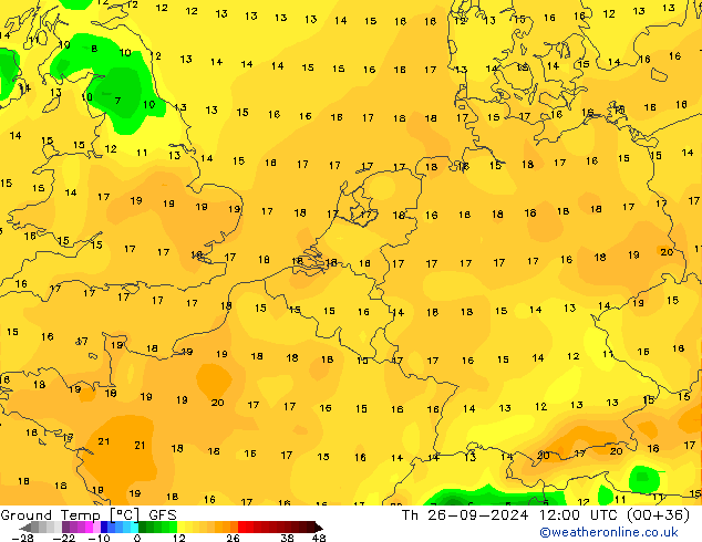 Ground Temp GFS Th 26.09.2024 12 UTC