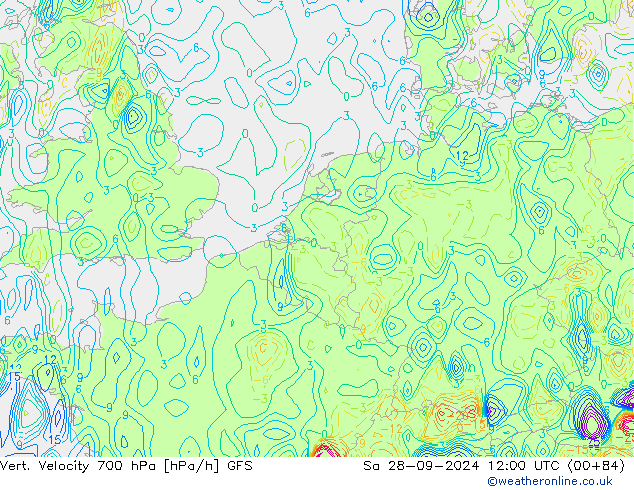 Vert. Velocity 700 hPa GFS Sa 28.09.2024 12 UTC