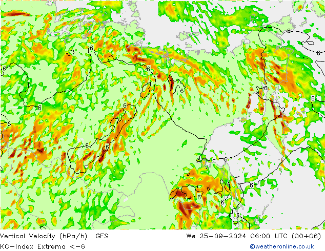 Convection-Index GFS We 25.09.2024 06 UTC