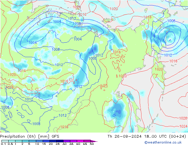 Nied. akkumuliert (6Std) GFS Do 26.09.2024 00 UTC