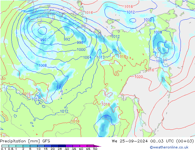 opad GFS śro. 25.09.2024 03 UTC