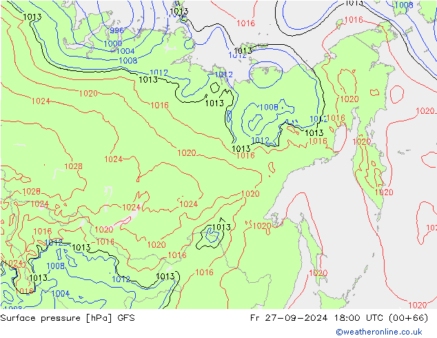 GFS: vie 27.09.2024 18 UTC