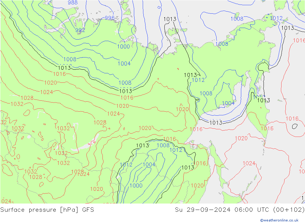 GFS: nie. 29.09.2024 06 UTC