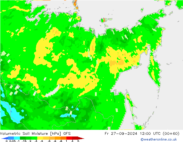 Volumetric Soil Moisture GFS Sex 27.09.2024 12 UTC