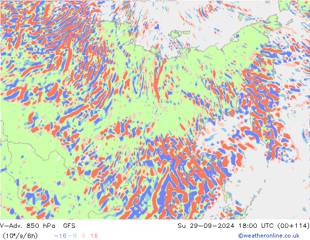 V-Adv. 850 hPa GFS Su 29.09.2024 18 UTC