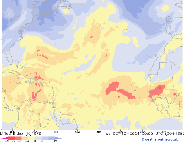 Lifted Index GFS Ottobre 2024