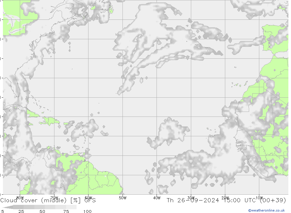 Cloud cover (middle) GFS Th 26.09.2024 15 UTC