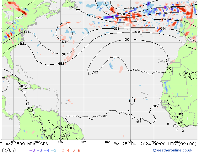 T-Adv. 500 hPa GFS mer 25.09.2024 00 UTC