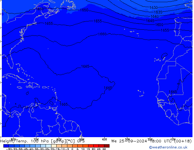 Height/Temp. 100 hPa GFS We 25.09.2024 18 UTC