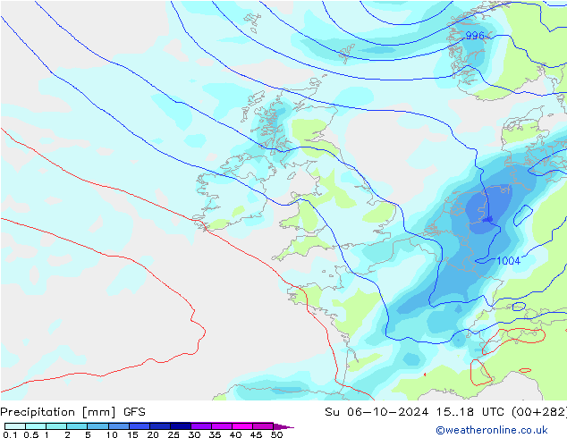 Precipitation GFS Su 06.10.2024 18 UTC