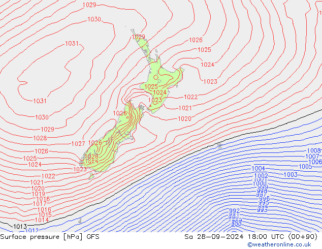 Luchtdruk (Grond) GFS za 28.09.2024 18 UTC