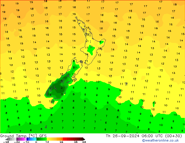 Ground Temp GFS Th 26.09.2024 06 UTC