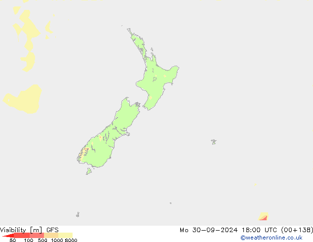 Visibility GFS Mo 30.09.2024 18 UTC