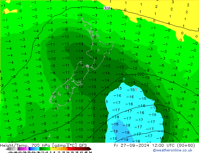 Height/Temp. 700 hPa GFS Sex 27.09.2024 12 UTC