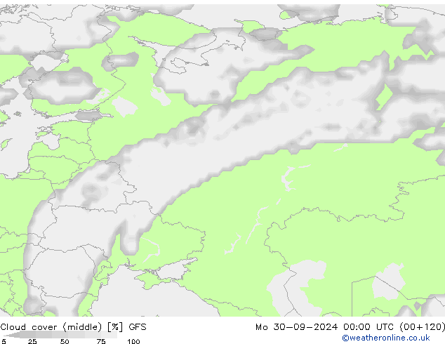 Bulutlar (orta) GFS Pzt 30.09.2024 00 UTC