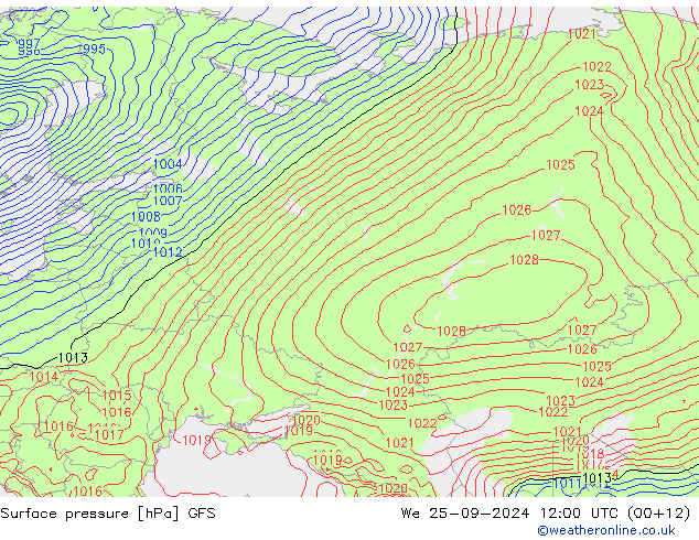 GFS: We 25.09.2024 12 UTC