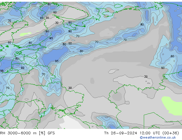 RH 3000-6000 m GFS Th 26.09.2024 12 UTC