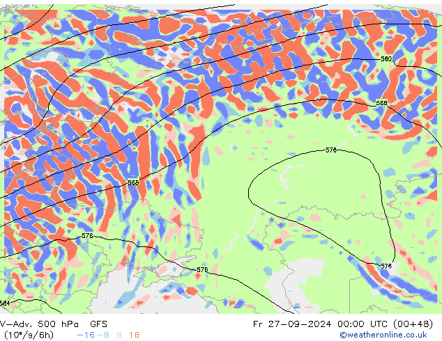 V-Adv. 500 hPa GFS Fr 27.09.2024 00 UTC
