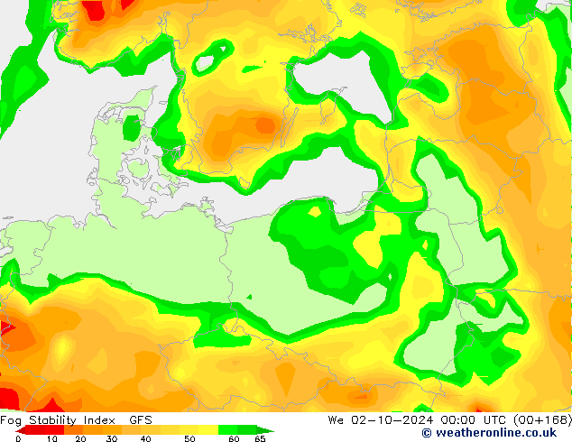 Fog Stability Index GFS We 02.10.2024 00 UTC