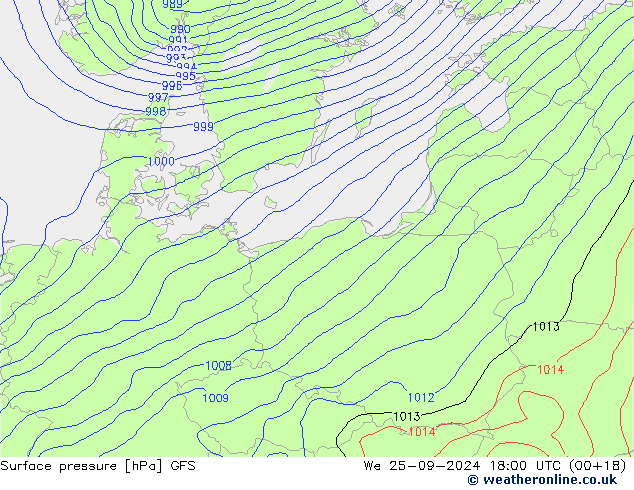 GFS: Qua 25.09.2024 18 UTC