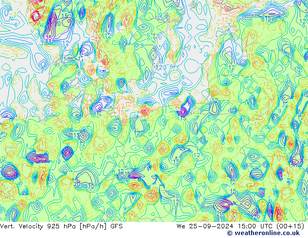 Vert. Velocity 925 гПа GFS ср 25.09.2024 15 UTC