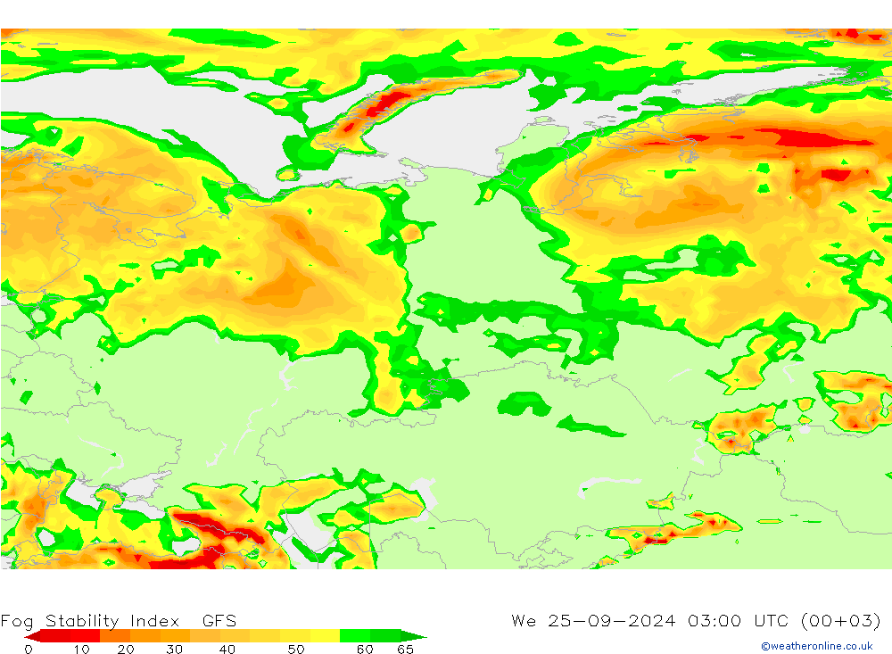 Fog Stability Index GFS St 25.09.2024 03 UTC