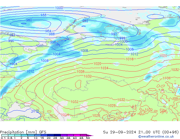 Precipitation GFS Su 29.09.2024 00 UTC