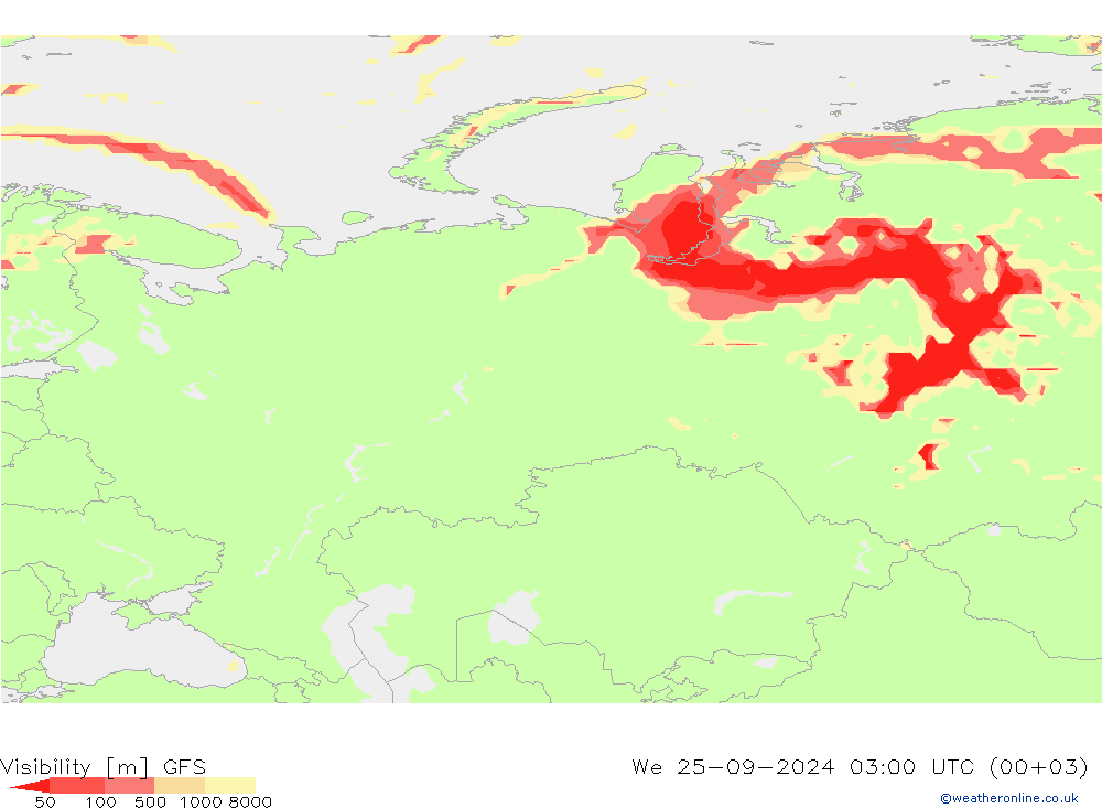 Visibility GFS We 25.09.2024 03 UTC