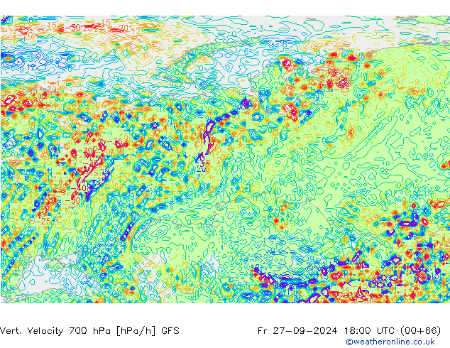 Vert. Velocity 700 hPa GFS  27.09.2024 18 UTC