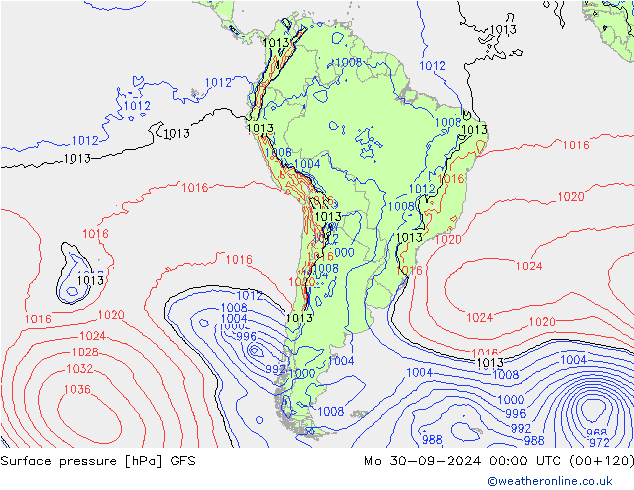 GFS: пн 30.09.2024 00 UTC