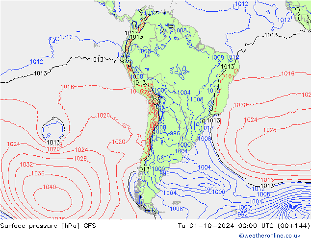 GFS: wto. 01.10.2024 00 UTC