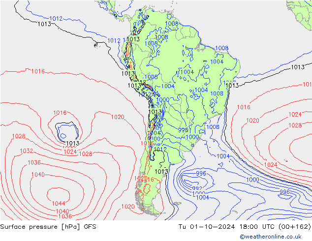 pression de l'air GFS mar 01.10.2024 18 UTC