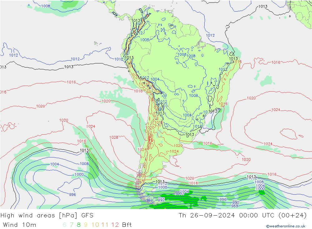 High wind areas GFS Сентябрь 2024