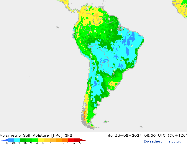 Volumetric Soil Moisture GFS Mo 30.09.2024 06 UTC