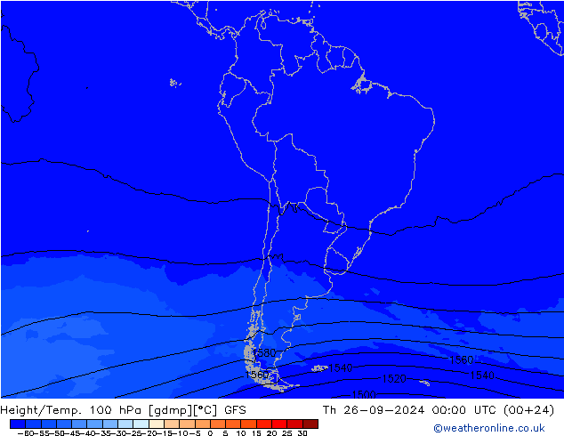 Height/Temp. 100 hPa GFS Do 26.09.2024 00 UTC