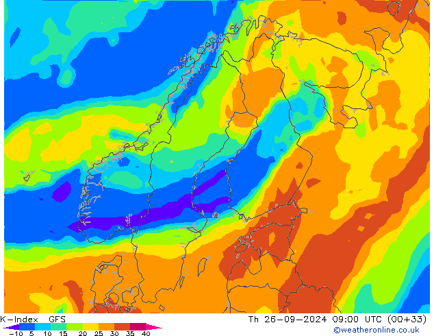 K-Index GFS Th 26.09.2024 09 UTC